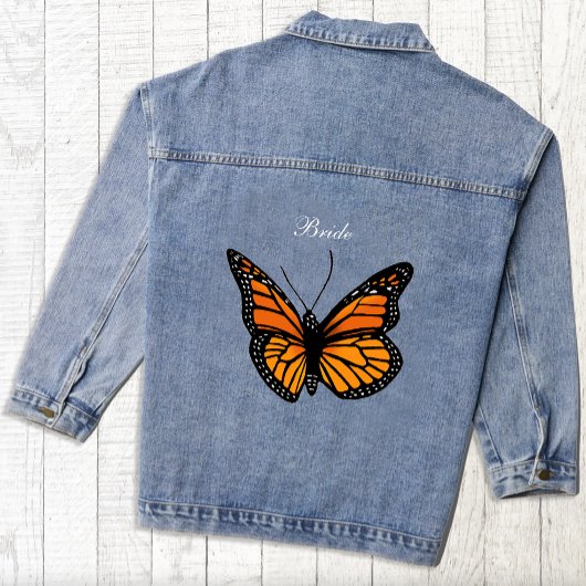 Monarch Butterflies Blue Ombre Jeansjacke