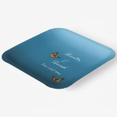 Monarch Butterflies Blue Ombre Pappteller (Gewinkelt)