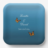 Monarch Butterflies Blue Ombre Pappteller (Vorderseite)