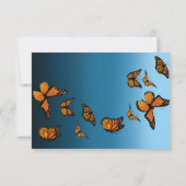 Monarch Butterflies Blue Ombre RSVP Karte (Rückseite)