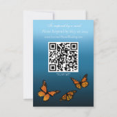 Monarch Butterflies Blue Ombre RSVP Karte (Rückseite)