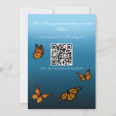 Monarch Butterflies Blue Ombre Save The Date (Rückseite)