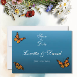 Monarch Butterflies Blue Ombre Save The Date