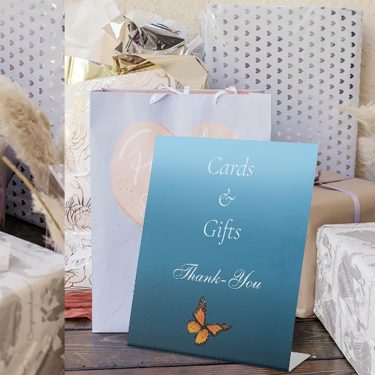 Monarch Butterflies Blue Ombre Sockelschild