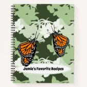 Monarch Butterflies Individuelle Name Lieblingsrez Notizblock (Vorderseite)