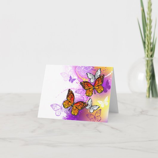 Monarch Butterflies on Purple Background (Vorderseite)