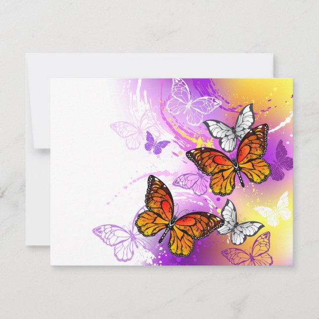Monarch Butterflies on Purple Background (Vorderseite)