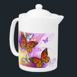 Monarch Butterflies on Purple Background<br><div class="desc">Orange,  detailed monarch butterflies on light,  purple,  picture,  painted background.</div>