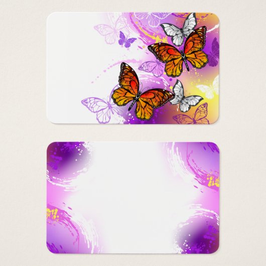 Monarch Butterflies on Purple Background (Vorne & Hinten)