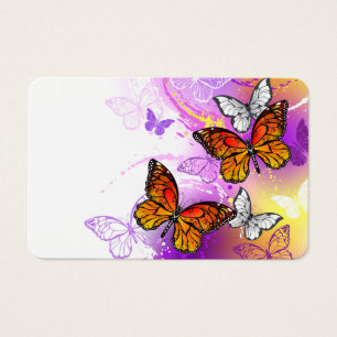 Monarch Butterflies on Purple Background
