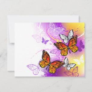 Monarch Butterflies on Purple Background Ankündigung