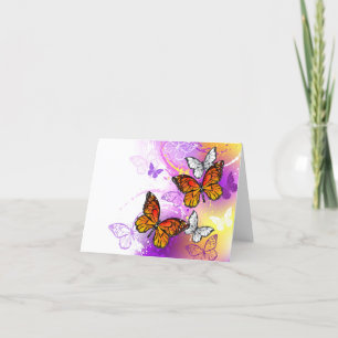 Monarch Butterflies on Purple Background Ankündigung