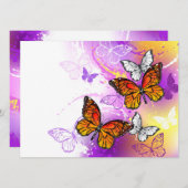 Monarch Butterflies on Purple Background Ankündigung (Vorne/Hinten)