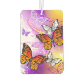Monarch Butterflies on Purple Background Autolufterfrischer (Rückseite)