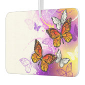 Monarch Butterflies on Purple Background Autolufterfrischer (Links)