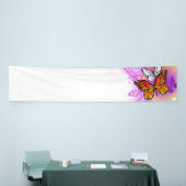 Monarch Butterflies on Purple Background Banner (Messeveranstaltung)