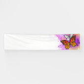 Monarch Butterflies on Purple Background Banner (Horizontal)