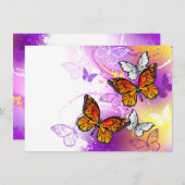 Monarch Butterflies on Purple Background Begleitkarte (Vorne/Hinten)