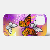 Monarch Butterflies on Purple Background Case-Mate iPhone Hülle (Rückseite (Horizontal))