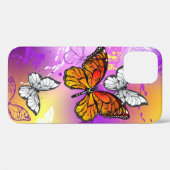 Monarch Butterflies on Purple Background Case-Mate iPhone Hülle (Rückseite (Horizontal))