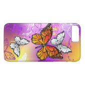 Monarch Butterflies on Purple Background Case-Mate iPhone Hülle (Rückseite (Horizontal))