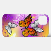 Monarch Butterflies on Purple Background Case-Mate iPhone Hülle (Rückseite (Horizontal))