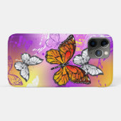 Monarch Butterflies on Purple Background Case-Mate iPhone Hülle (Rückseite (Horizontal))