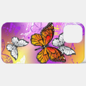 Monarch Butterflies on Purple Background Case-Mate iPhone Hülle (Hinten (horizontal))