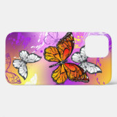 Monarch Butterflies on Purple Background Case-Mate iPhone Hülle (Rückseite (Horizontal))