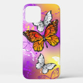 Monarch Butterflies on Purple Background Case-Mate iPhone Hülle (Rückseite)