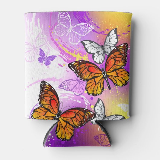 Monarch Butterflies on Purple Background Dosenkühler (Vorderseite)