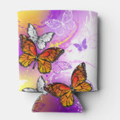 Monarch Butterflies on Purple Background Dosenkühler (Rückseite)