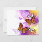 Monarch Butterflies on Purple Background Einladung (Vorderseite)