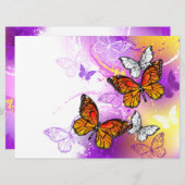 Monarch Butterflies on Purple Background Feiertagskarte (Vorne/Hinten)
