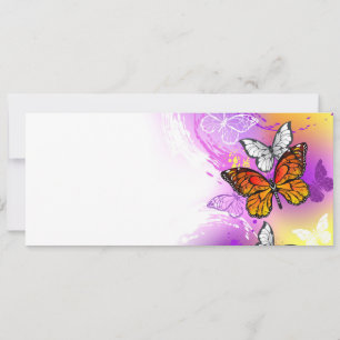 Monarch Butterflies on Purple Background Feiertagskarte