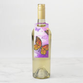 Monarch Butterflies on Purple Background Flaschenanhänger (Auf Flasche)