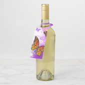 Monarch Butterflies on Purple Background Flaschenanhänger (Angewinkelt)