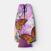 Monarch Butterflies on Purple Background Flaschenkühler (Rückseite)