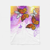 Monarch Butterflies on Purple Background Fleecedecke (Vorderseite)