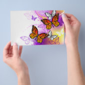 Monarch Butterflies on Purple Background Flyer (Handgriff)
