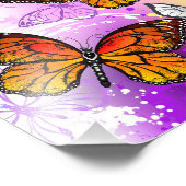 Monarch Butterflies on Purple Background Fotodruck (Ecke)