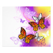 Monarch Butterflies on Purple Background Fotodruck (Vorne)