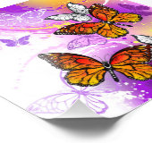 Monarch Butterflies on Purple Background Fotodruck (Ecke)