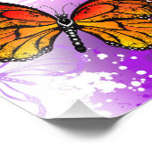Monarch Butterflies on Purple Background Fotodruck (Ecke)