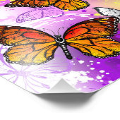 Monarch Butterflies on Purple Background Fotodruck (Ecke)