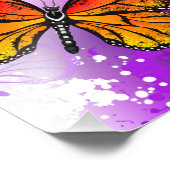 Monarch Butterflies on Purple Background Fotodruck (Ecke)