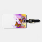 Monarch Butterflies on Purple Background Gepäckanhänger (Vorderseite horizontal)