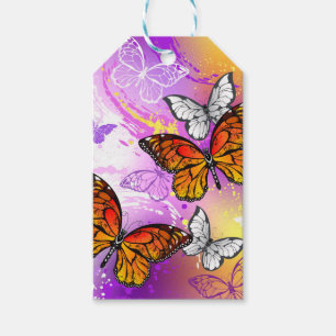 Monarch Butterflies on Purple Background Geschenkanhänger