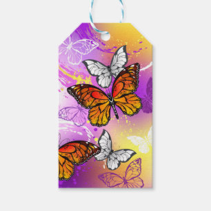 Monarch Butterflies on Purple Background Geschenkanhänger