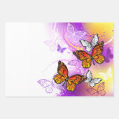 Monarch Butterflies on Purple Background Geschenkpapier Set (Vorderseite)